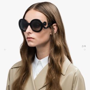 Black Prada Round Baroque Sunglasses